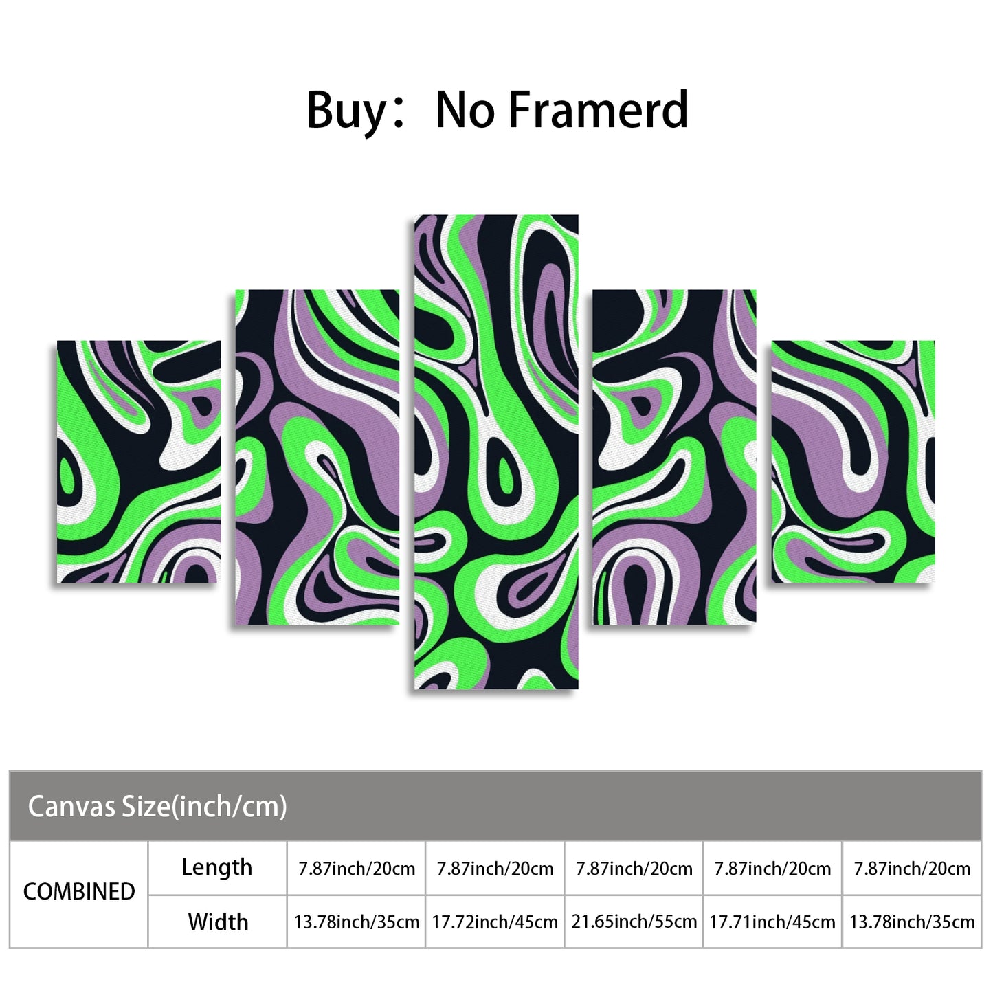 Apple Wave Canvas Wall Art (No Frame) 5-Pieces