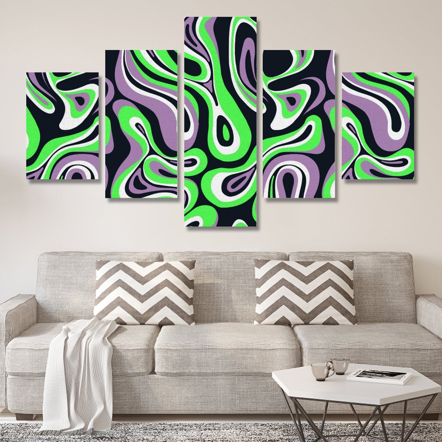 Apple Wave Canvas Wall Art (No Frame) 5-Pieces