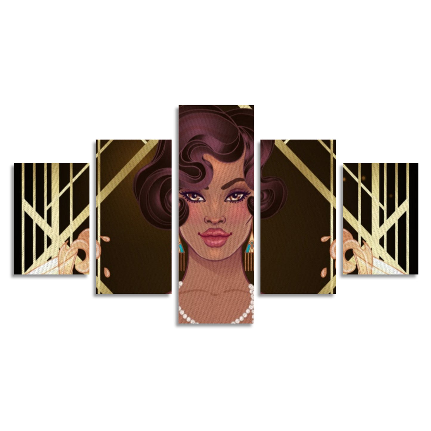Woman of Elegance Canvas Wall Art  (No Frame) 5-Pieces
