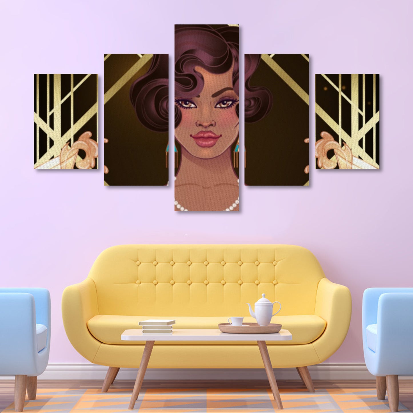 Woman of Elegance Canvas Wall Art  (No Frame) 5-Pieces