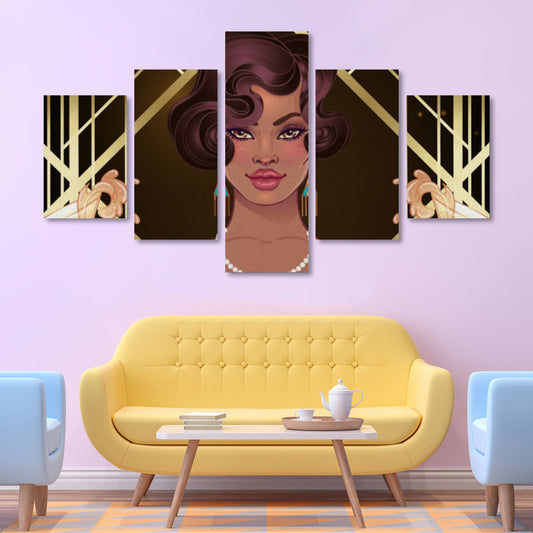 Woman of Elegance Canvas Wall Art  (No Frame) 5-Pieces