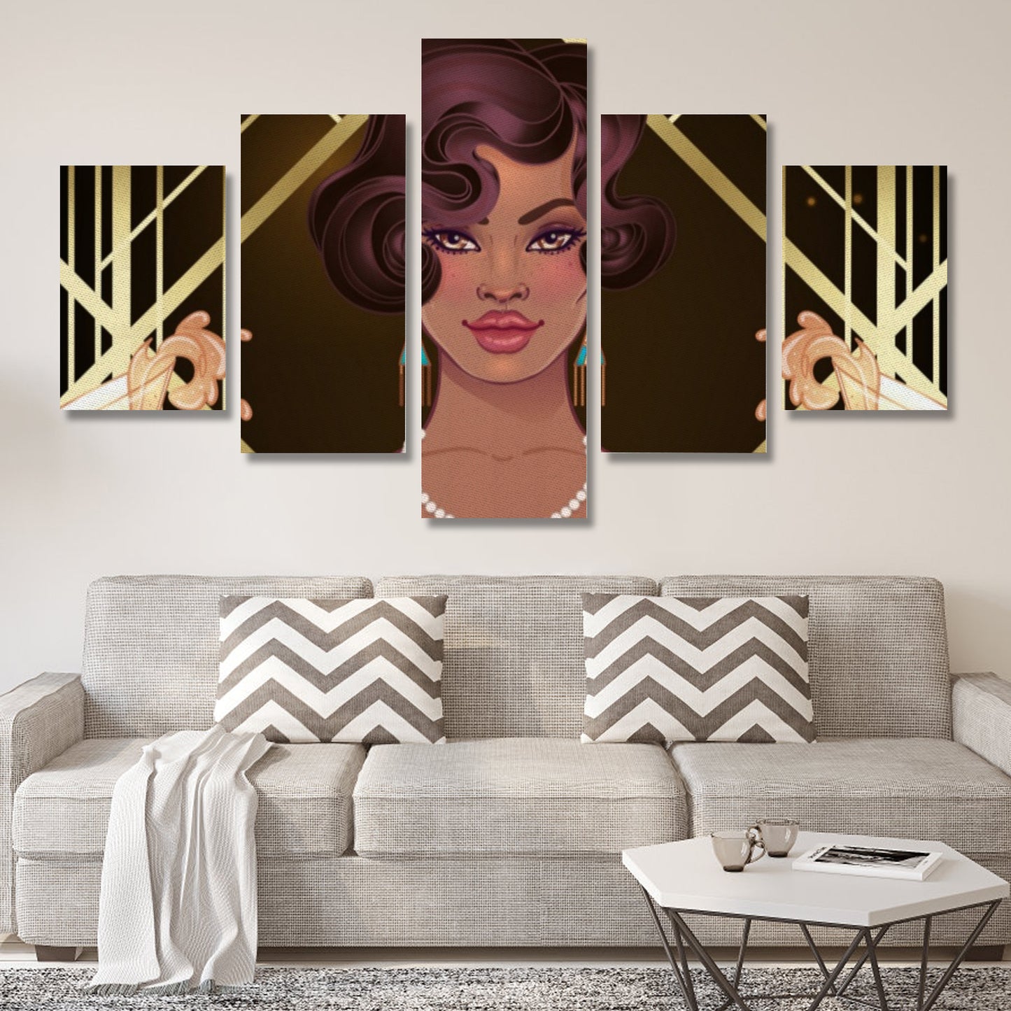 Woman of Elegance Canvas Wall Art  (No Frame) 5-Pieces