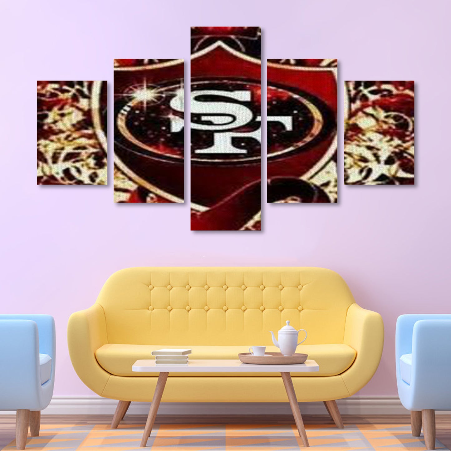 49ers Inspired Canvas Wall Art (No Frame) 5-Pieces