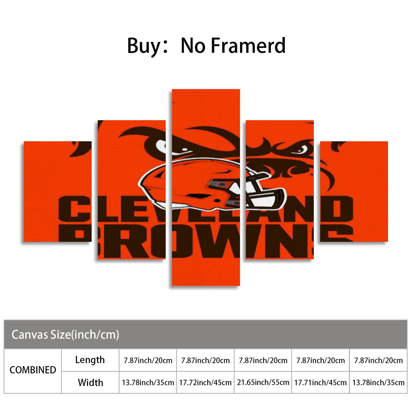 Browns Inspired Canvas Wall Art  (No Frame) 5-Pieces