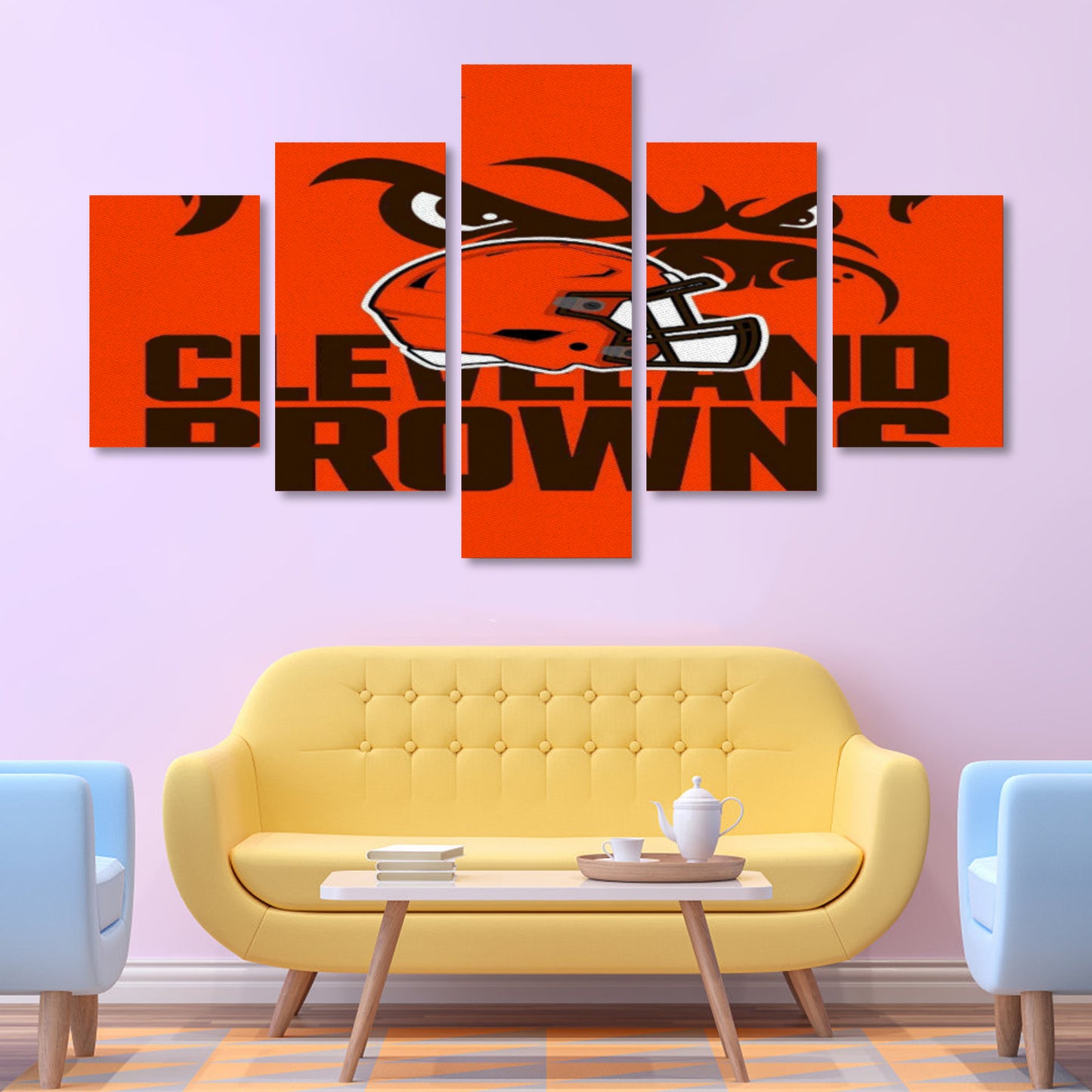 Browns Inspired Canvas Wall Art  (No Frame) 5-Pieces