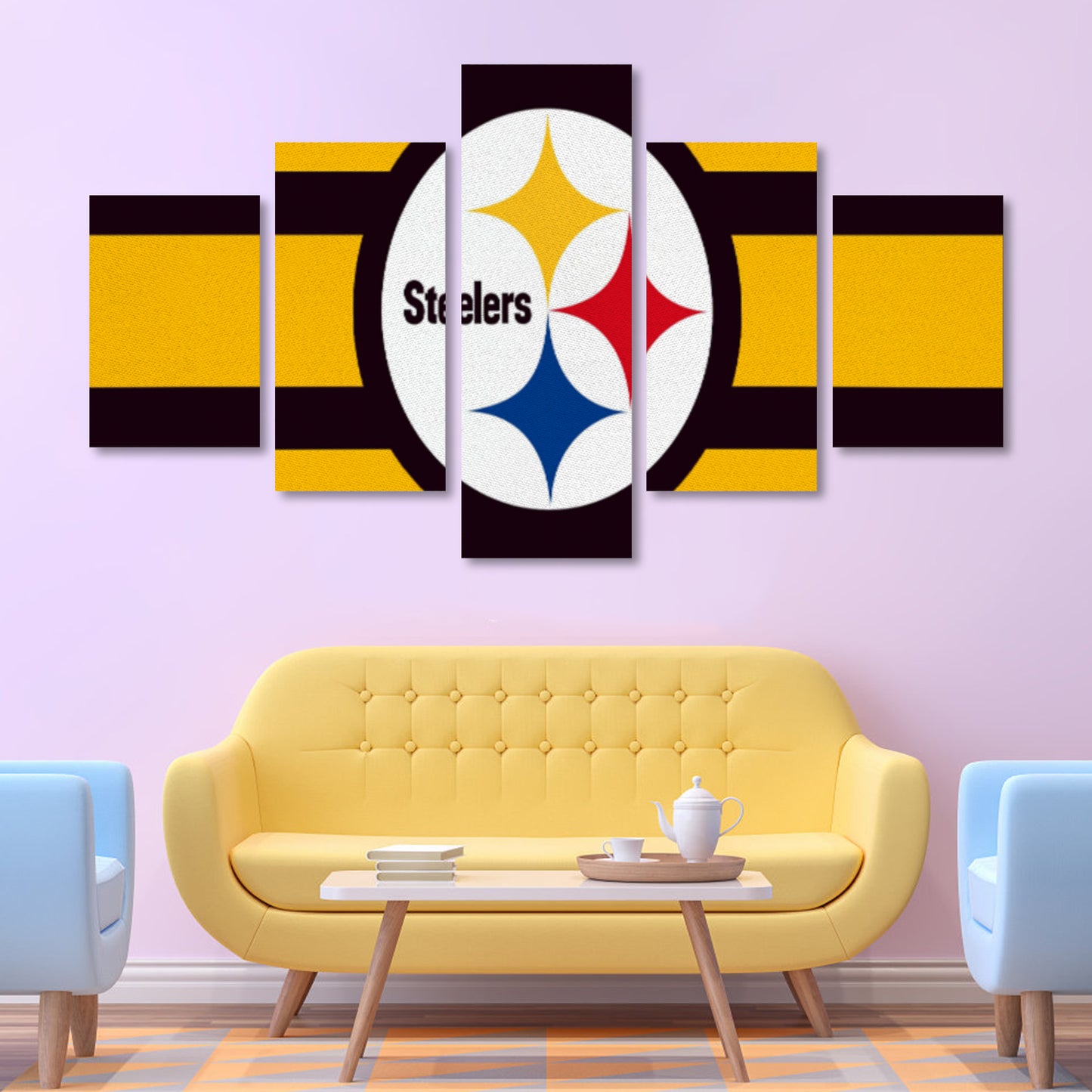 Steelers Inspired Canvas Wall Art (No Frame) 5-Pieces