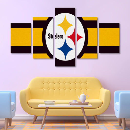 Steelers Inspired Canvas Wall Art (No Frame) 5-Pieces