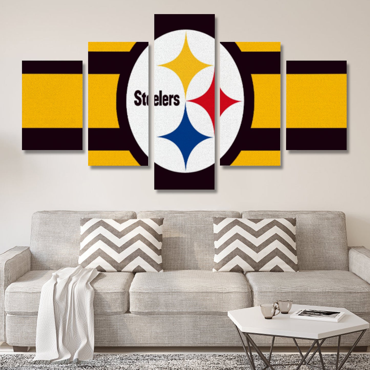 Steelers Inspired Canvas Wall Art (No Frame) 5-Pieces