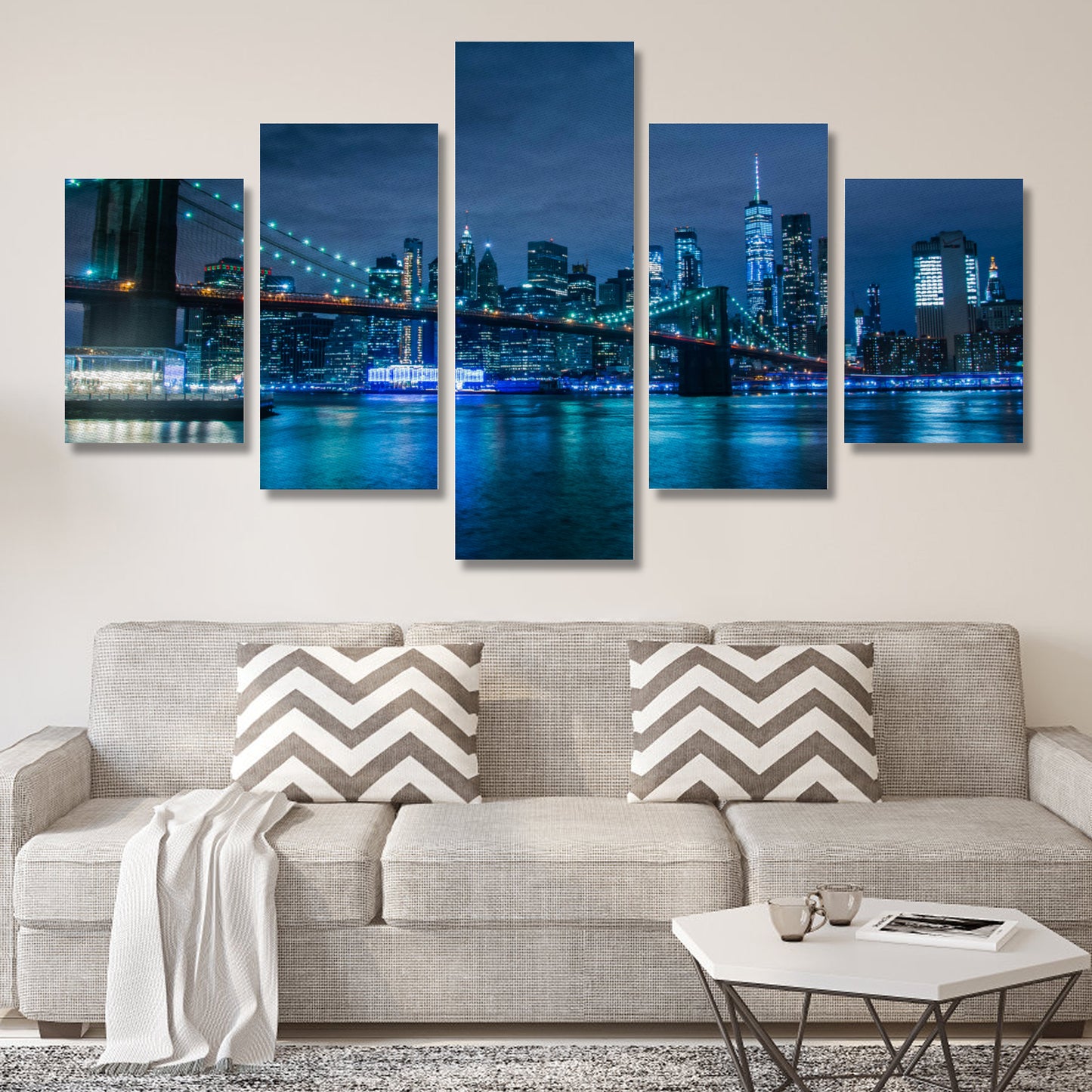 City of New York Canvas Wall Art (No Frame) 5-Pieces