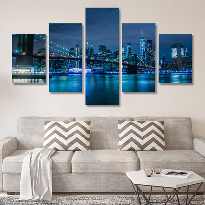 City of New York Canvas Wall Art (No Frame) 5-Pieces
