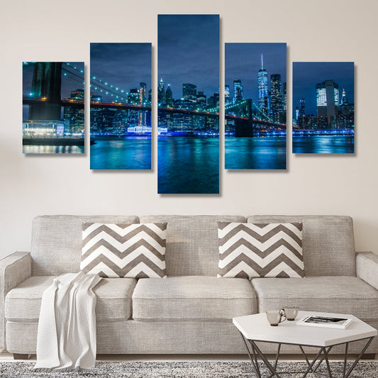 City of New York Canvas Wall Art (No Frame) 5-Pieces