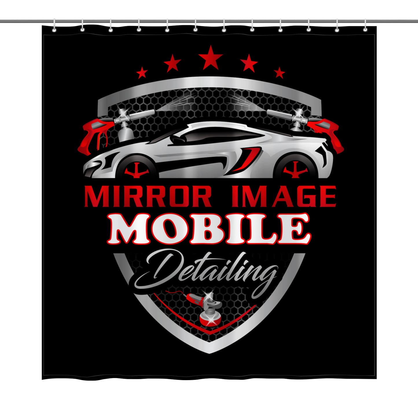 Mirror Image Mobile Detailing Shower Curtain 72"x72"