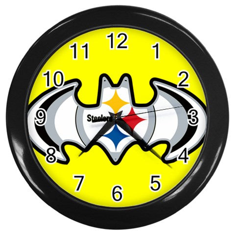 Steelers Inspired Wall Clock (Black)