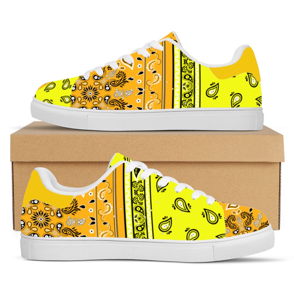 Yellow Bandana Pattern Sneakers