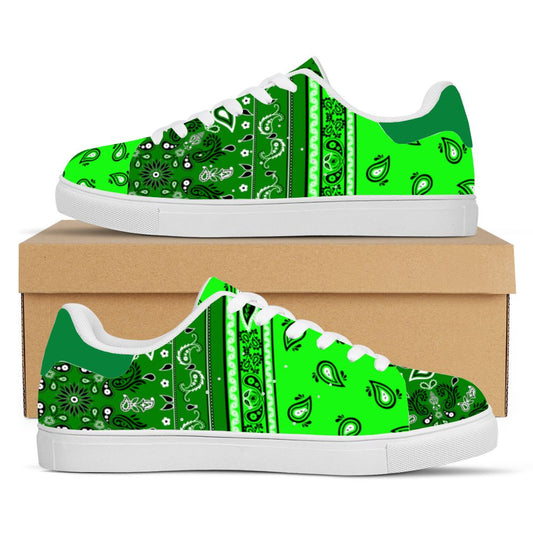 Green Bandana Pattern Sneakers