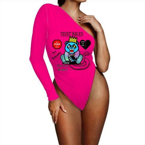 Trust Issues (fuchsia) Shoulder Bodysuit