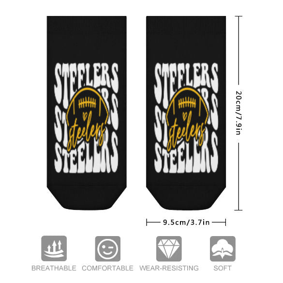 Steelers Inspired Black and White Socks