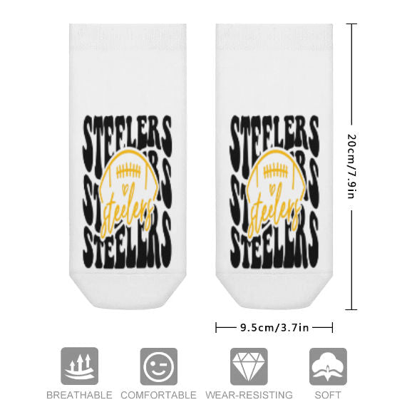 Steelers Inspired White and Black Socks