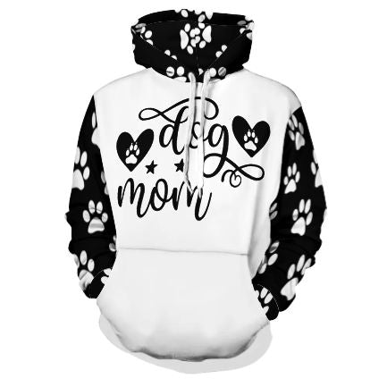 Dog Mom (Black and White) Hoodie