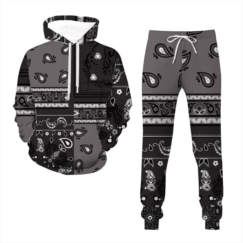 Grey Bandana Pattern Sweatsuit (Adult)
