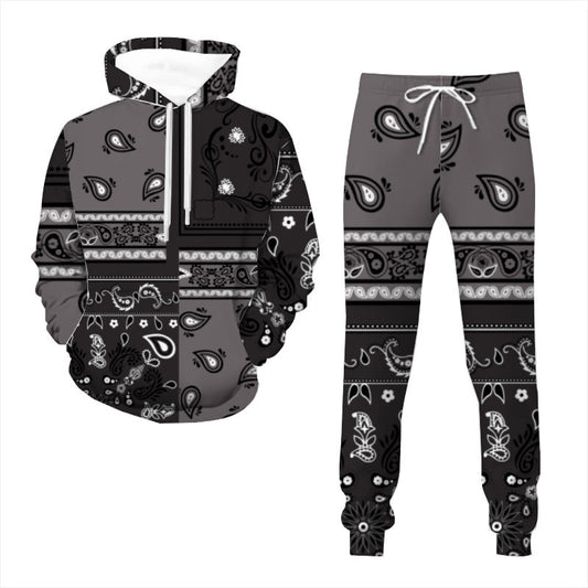 Grey Bandana Pattern Sweatsuit (Adult)