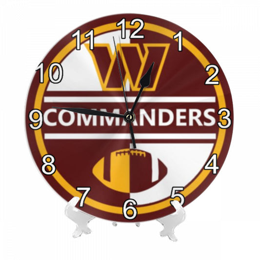 Commanders Inspired Round Wall Clock