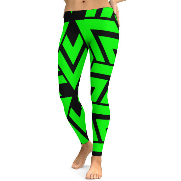 Lime Zag Yoga Pants