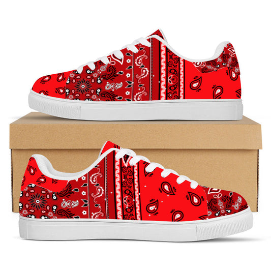 Red Bandana Pattern Sneakers