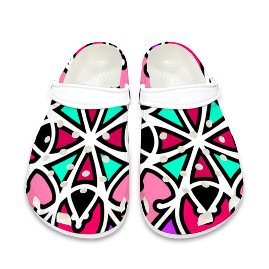Pink and Purple Swizzle Crocs Shoes