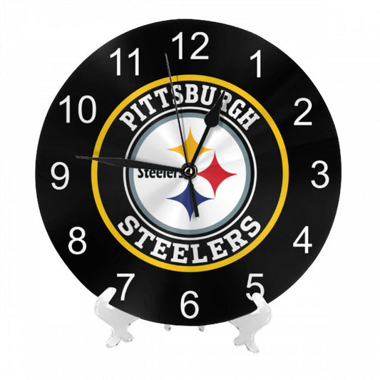 Steelers Inspired Round Wall Clock