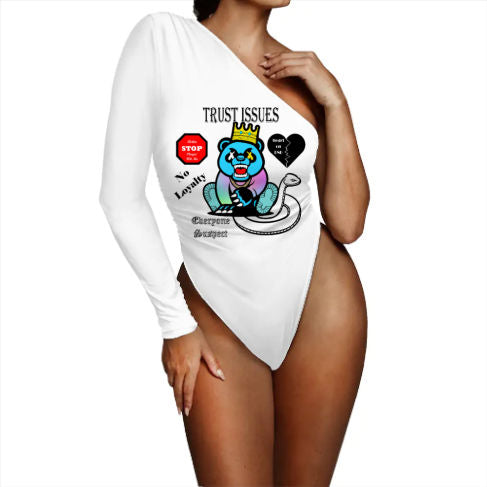 Trust Issues (white) Shoulder Bodysuit