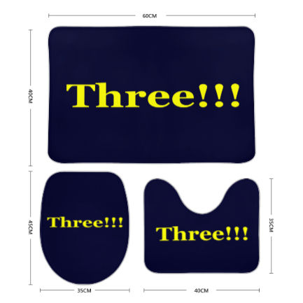 Dezi-Three Bathroom Floor 3-Piece Rug Set