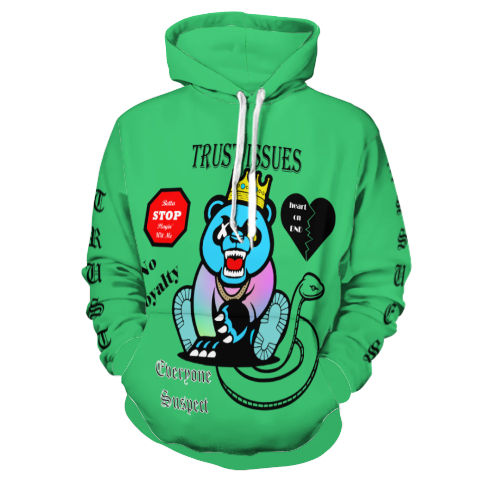 Trust Issues Green Hoodie