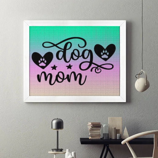 Dog Mom Pastel Round Diamond Painting