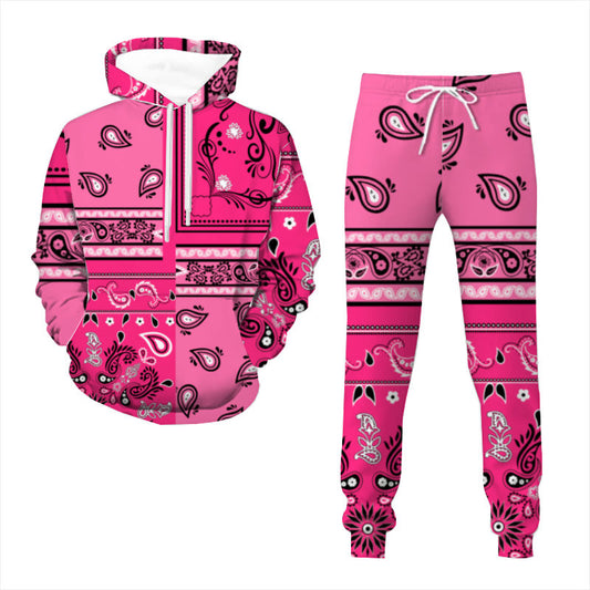 Dark Pink Bandana Pattern Sweatsuit (Adult)