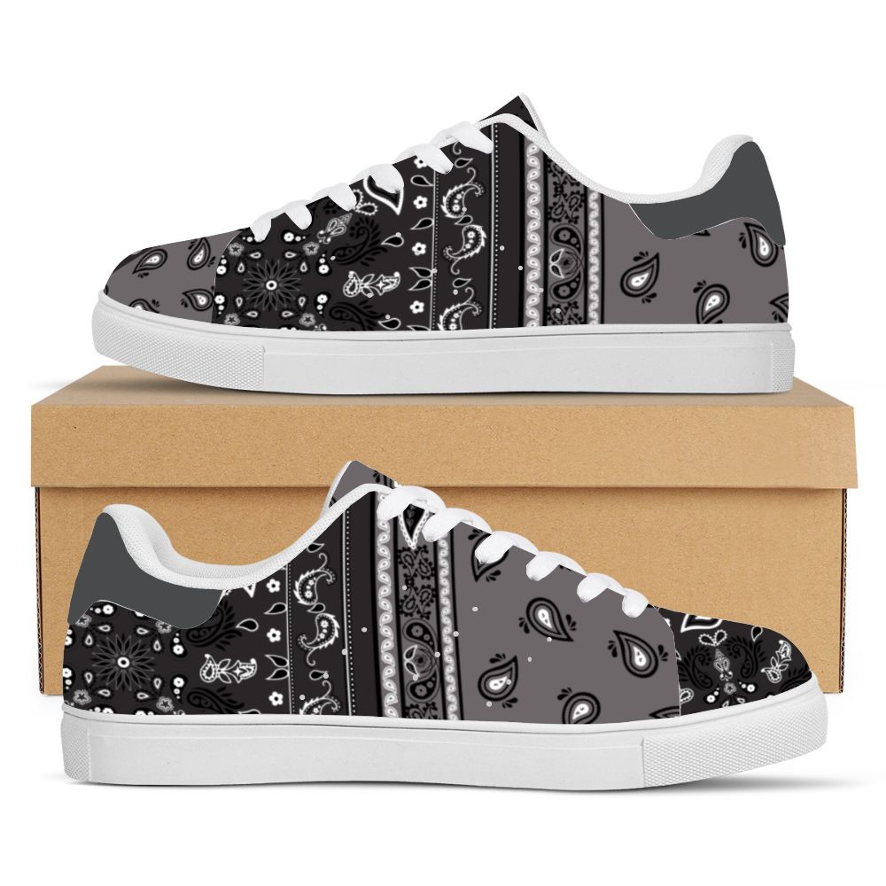 Grey Bandana Pattern Sneakers