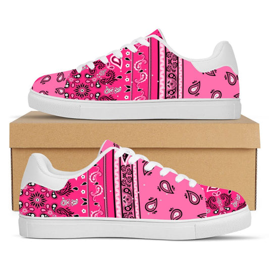 Dark Pink Bandana Pattern Sneakers