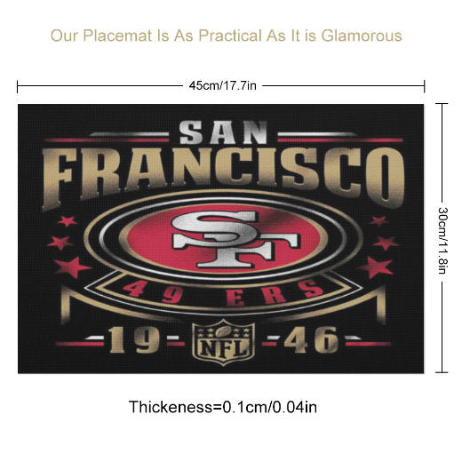 49ers Fan Inspired PVC Placemats