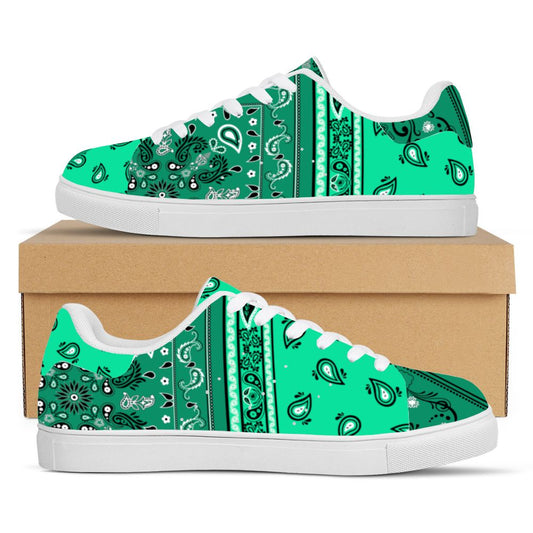 Sea Green Bandana Pattern Sneakers
