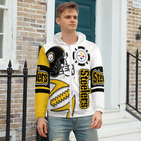 Steelers Inspired Zippered Hoodie