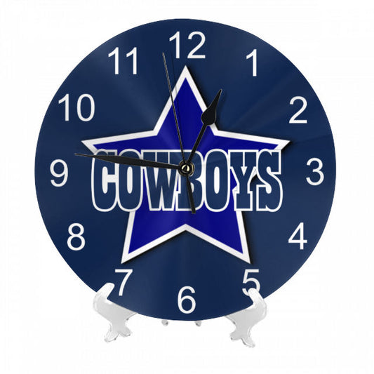 Cowboys Inspired Round Wall Clock