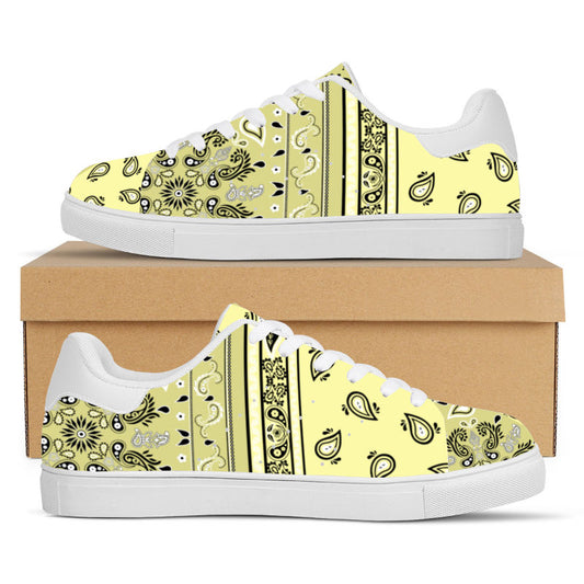 Cream Bandana Pattern Sneakers