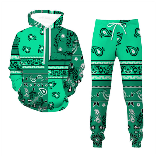 Sea Green Bandana Pattern Sweatsuit (Adult)