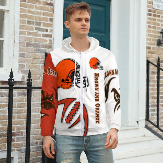 Browns Inspired Zippered Hoodie