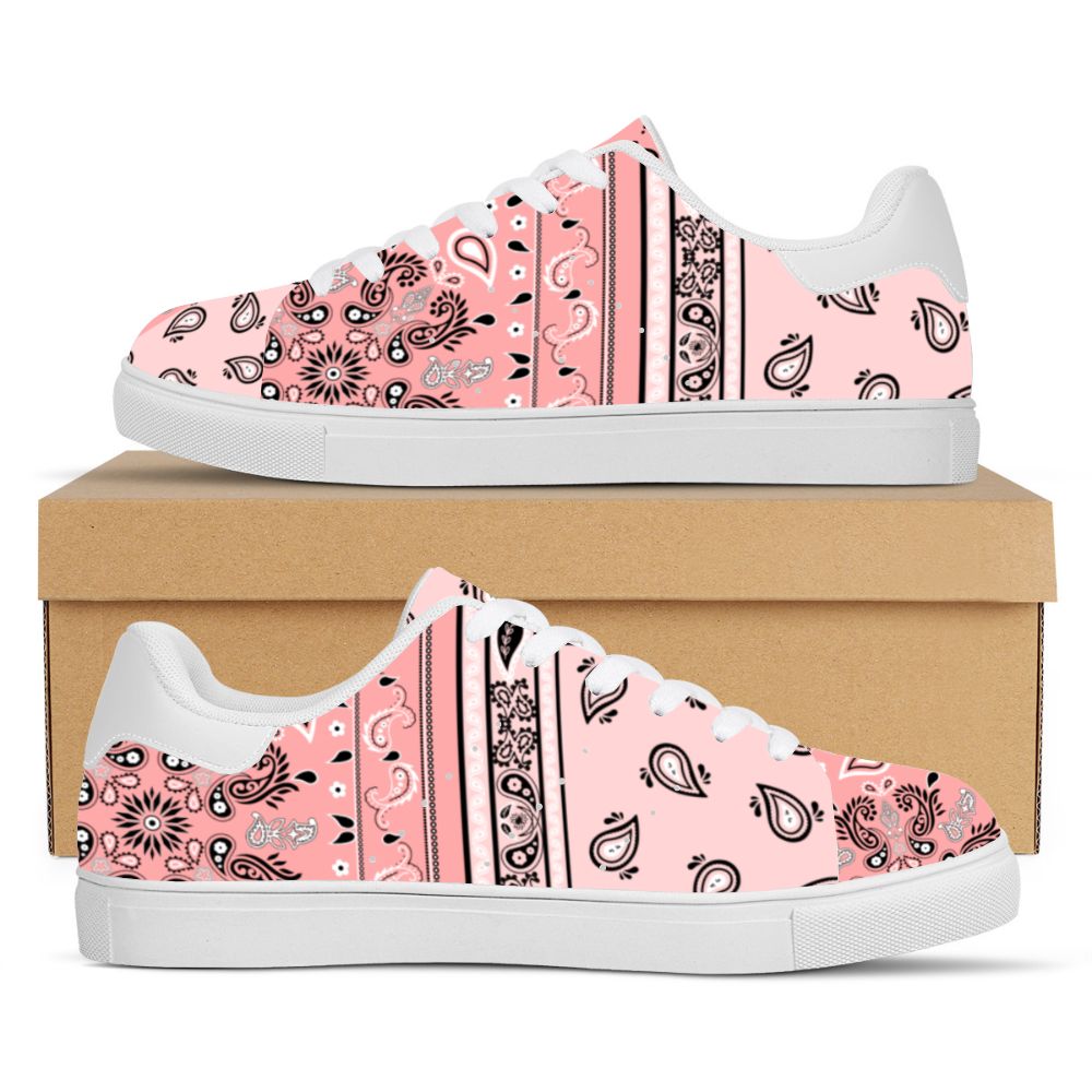 Light Pink Bandana Pattern Sneakers