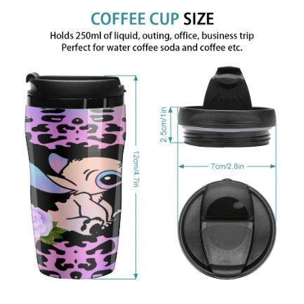 Stitch Inspired Pastel Travel Coffee Cup