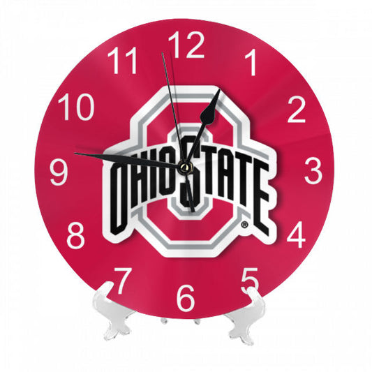 Ohio State Inspired Round Wall Clock