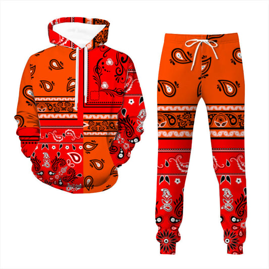 Orange Bandana Pattern Sweatsuit (Adult)