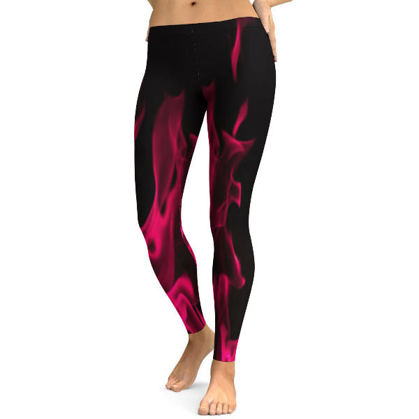 Strawberry Flame Yoga Pants