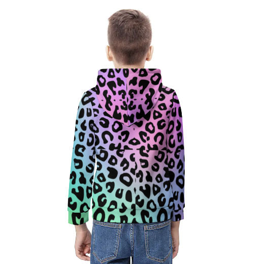 Pastel Leopard Teens full-print Hoodie
